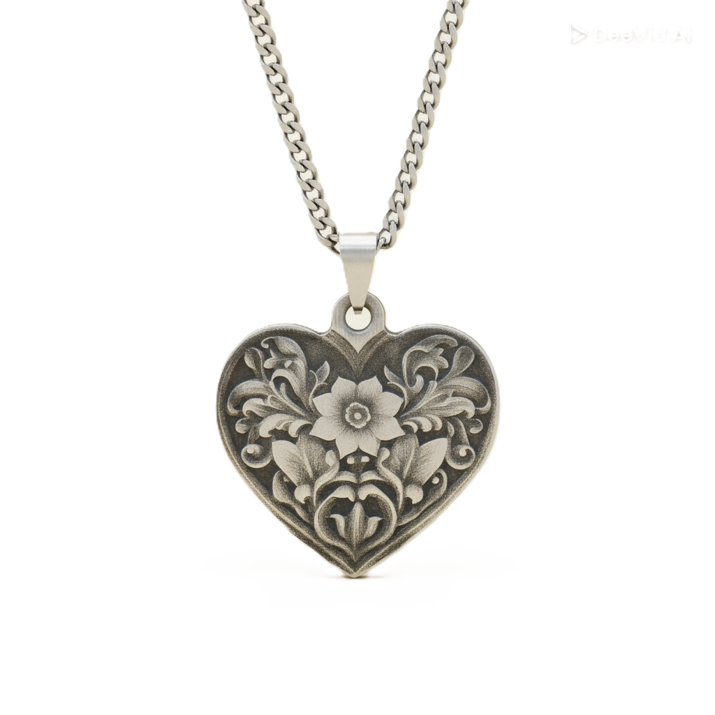 Pandantiv - Baroque flower heart #1